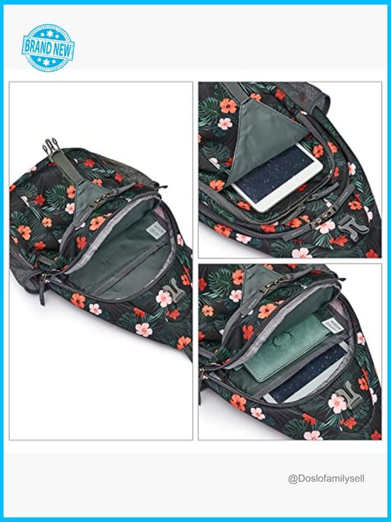 RFID Blocking Sling Backpack Daypack Crossbody Chest Bag Water Repellent Travel main image 6